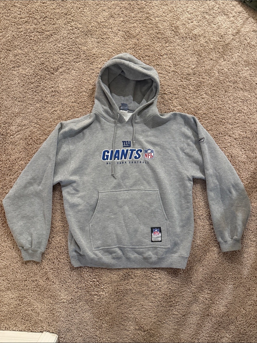 Vintage Reebok Gray New York Giants Pullover on field Hoodie